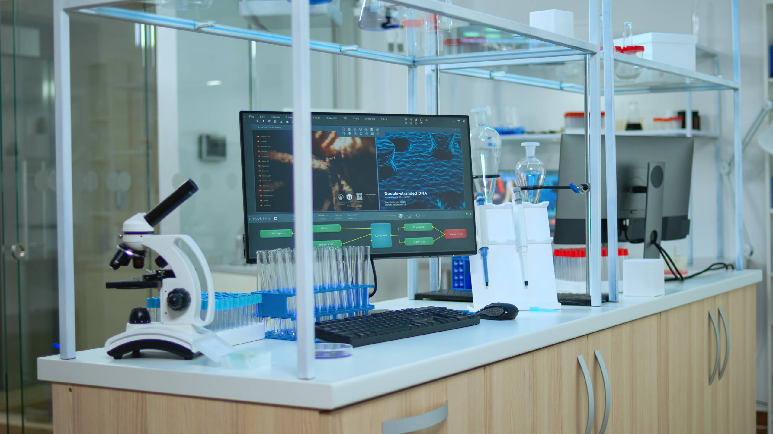 Scientific laboratory with nobody in it